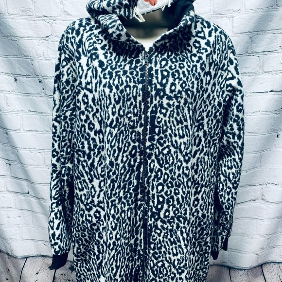 Nick & Nora Pajama One Piece Animal Leopard Print XL PJ With Hoodie Sleepwear - Picture 4 of 12